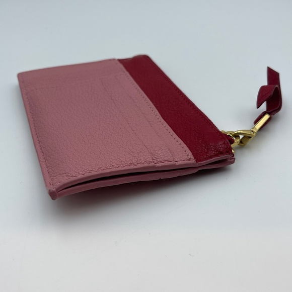 Miu Miu pink and red zip leather card holder wallet women made in italy - Picture 3 of 14